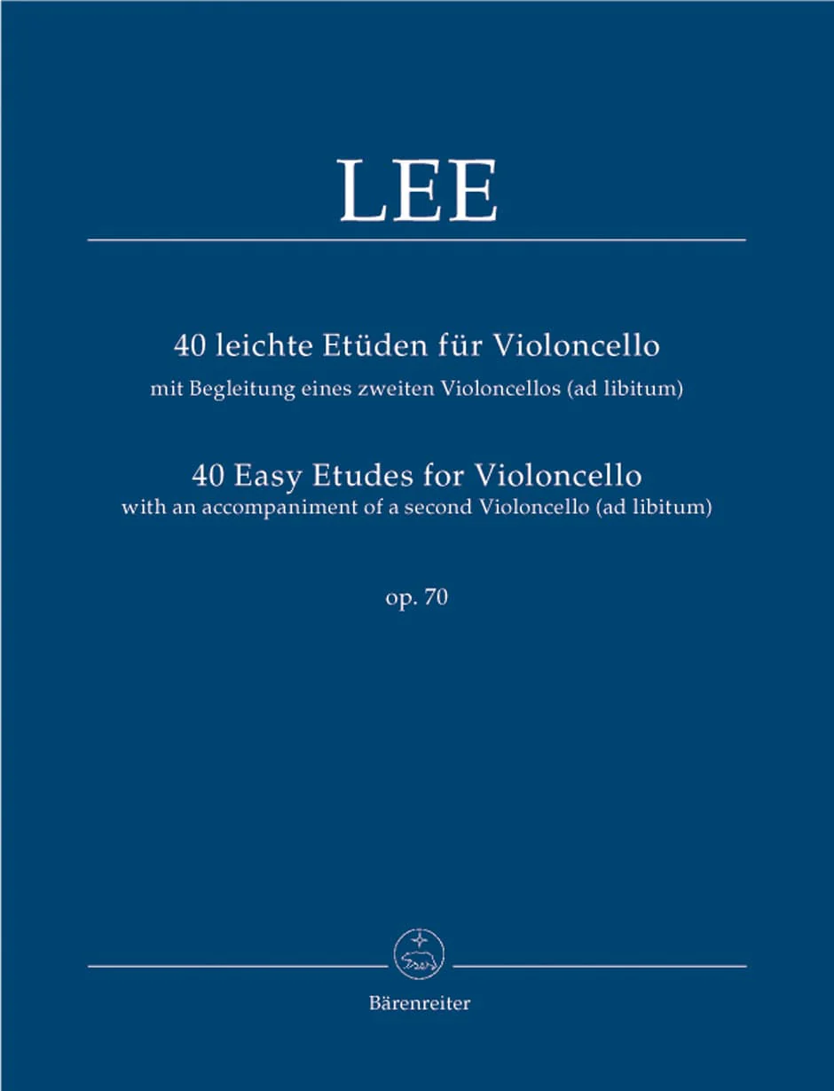 Lee, Sebastian - 40 Easy Etudes for Violoncello, Opus 70 For one or two cellos URTEXT Published by Barenreiter