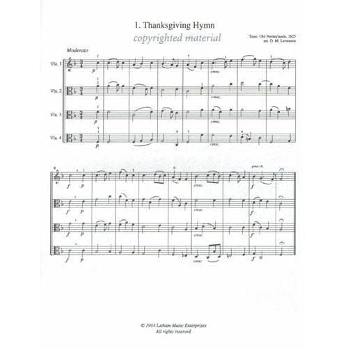 Quatrabratsche, Volume 1 - Four Violas - Score and Parts - arranged by David M Levenson - Latham Music - Image 2