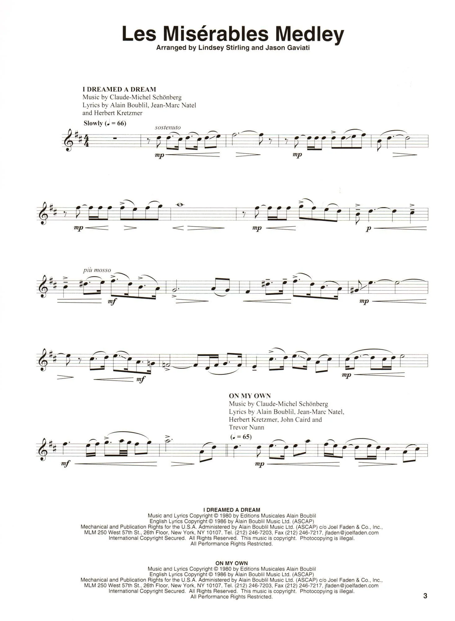 Les Misérables - Medley for Violin with Audio Accompaniment - as Performed by Lindsey Stirling - Hal Leonard - Image 3
