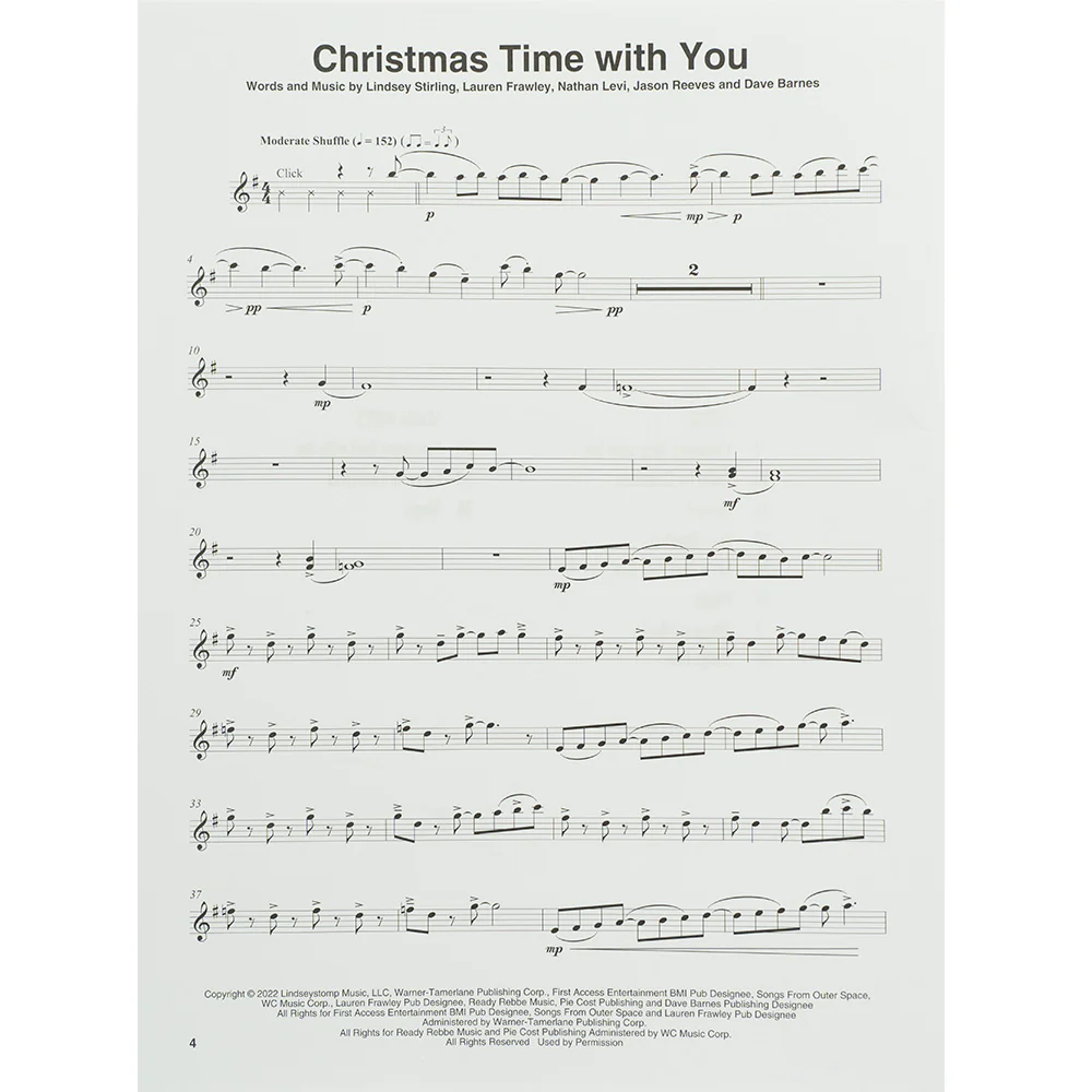 Lindsey Stirling Snow Waltz Violin Play-Along Volume 82 - Image 3