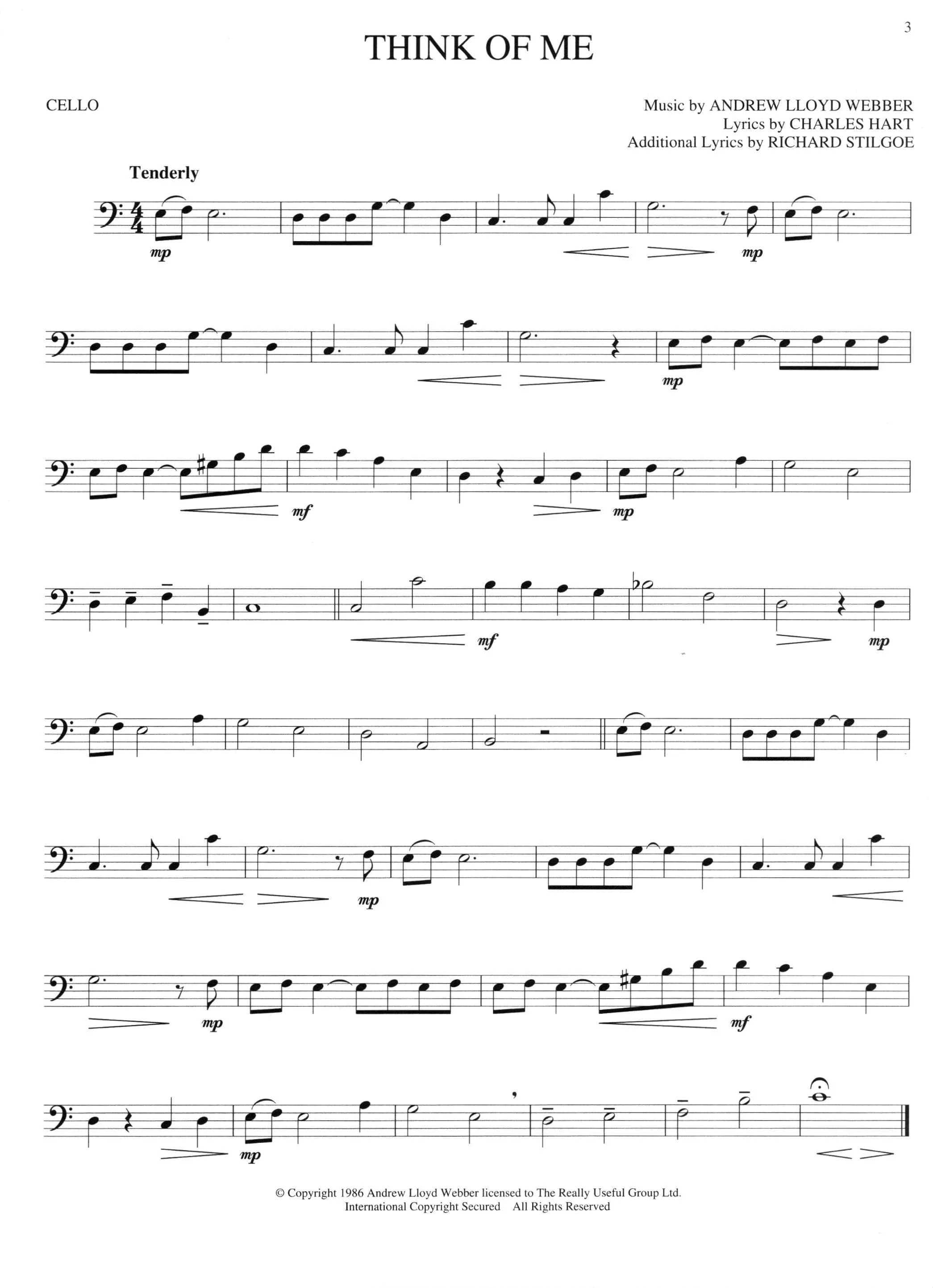 Lloyd Webber, Andrew - The Phantom of the Opera - Cello solo - Hal Leonard Edition - Image 3
