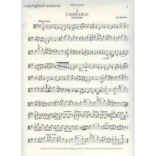 Marais, Marin - Five Old French Dances - Viola and Piano - edited by Maud Aldis and Louis Rowe - Lauren Keiser Publishing - Image 2