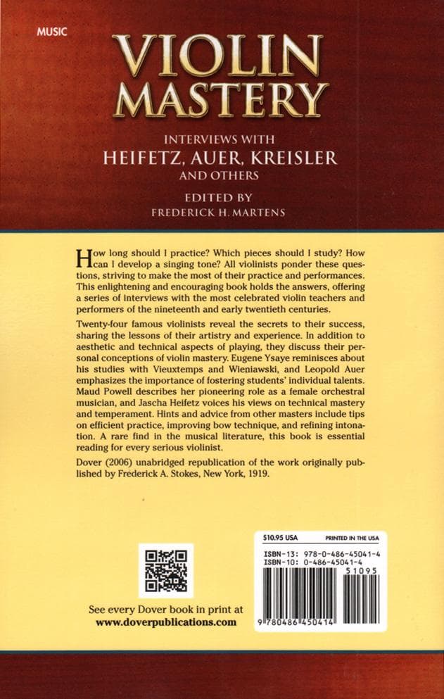 Violin Mastery: Interviews with Heifetz, Auer, Kreisler, and Others - edited by Frederick H. Martens - Dover Publication - Image 5