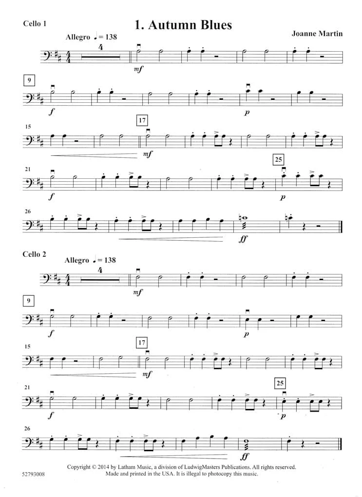 Martin, Joanne - 1,2,3, Play! - Cello Part - Book/CD - Latham (Ludwig Masters) - Image 3