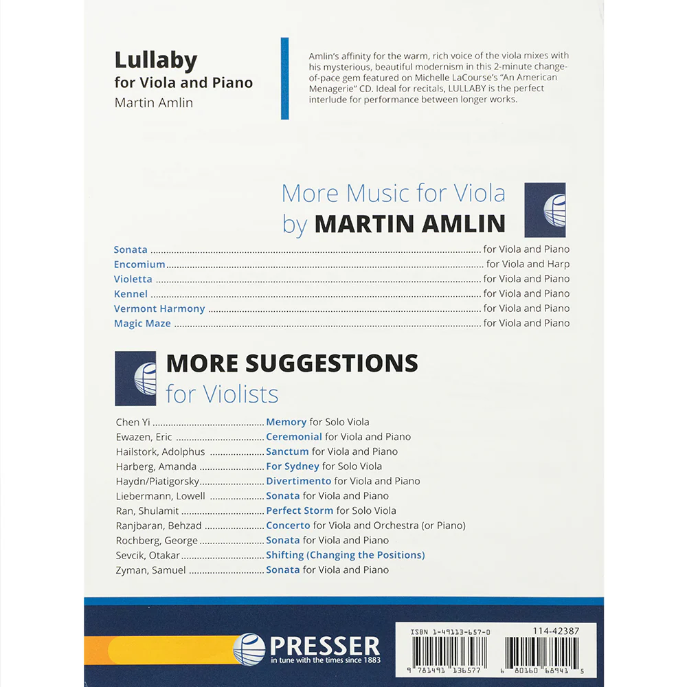 Martin Amlin- Lullaby for Viola and Piano - Image 2