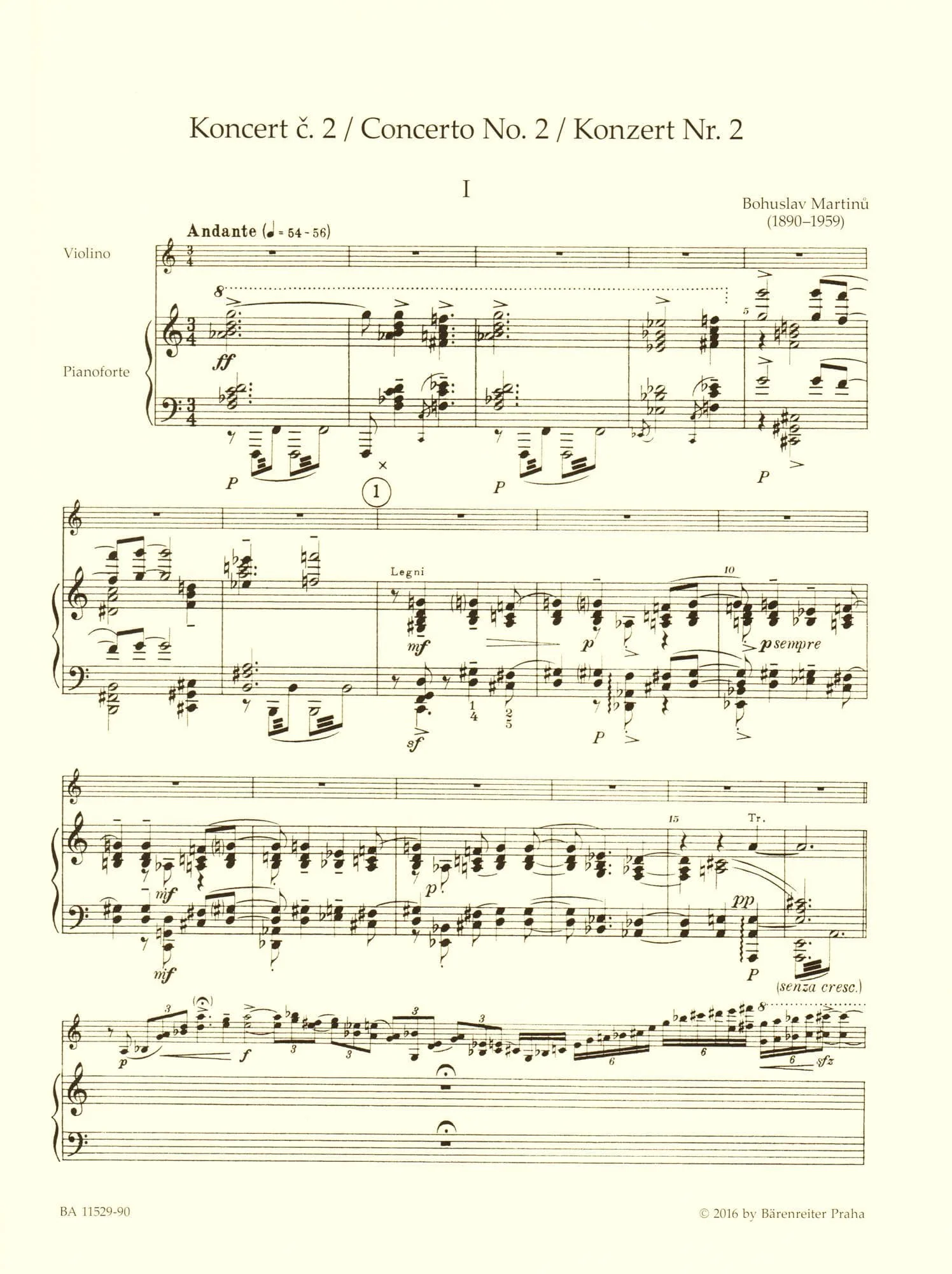 Martinu, Bohuslav - Concerto No. 2 - for Violin and Piano - Barenreiter URTEXT - Image 6