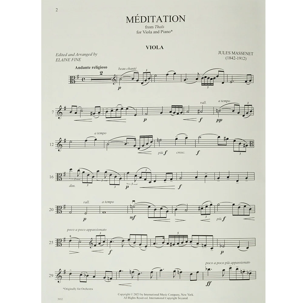 Massenet - Meditation from Thais for viola and piano - Image 3