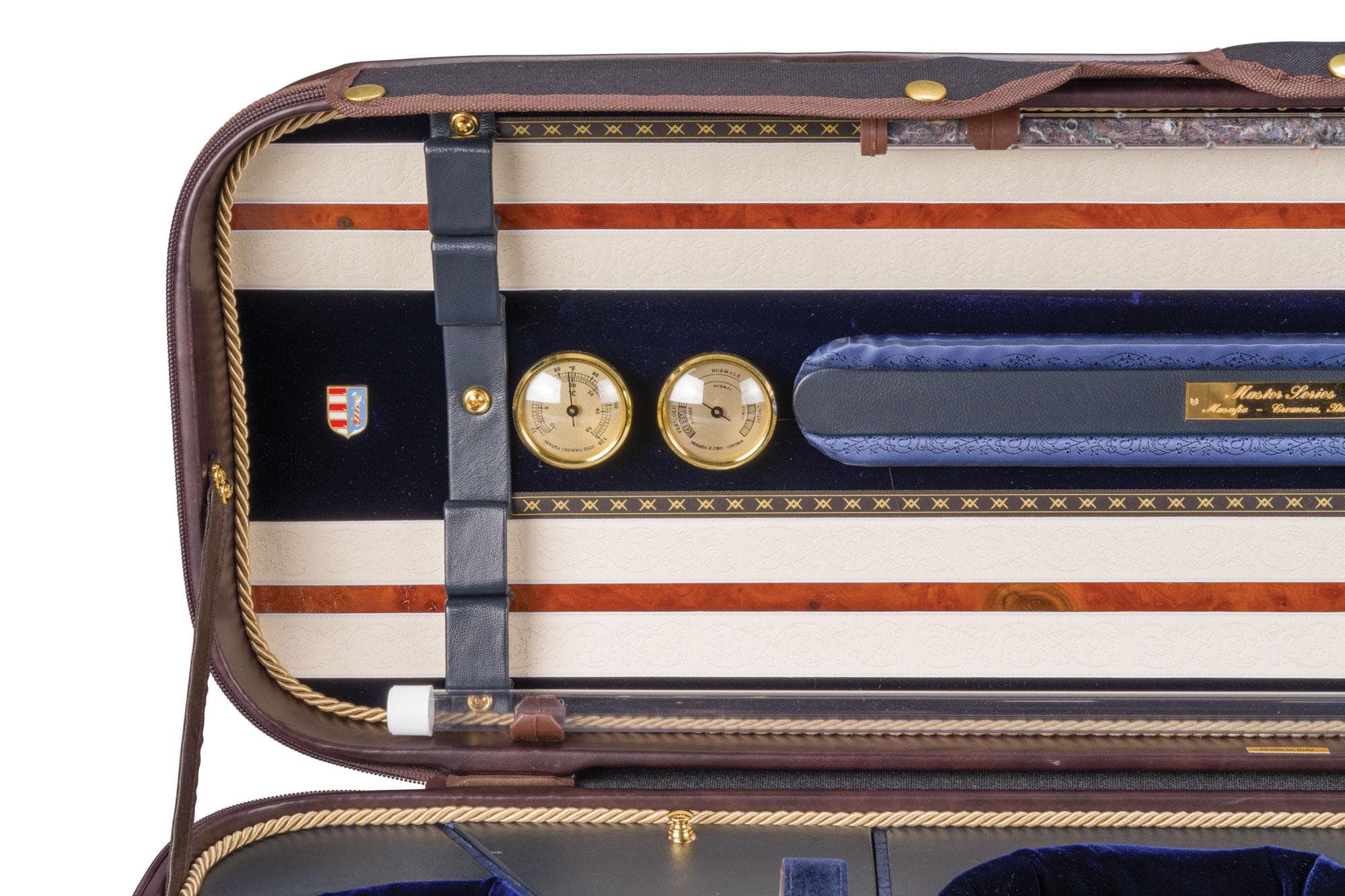 Musafia Master Series Aureum Violin Case Black Exterior Blue Interior - Image 4