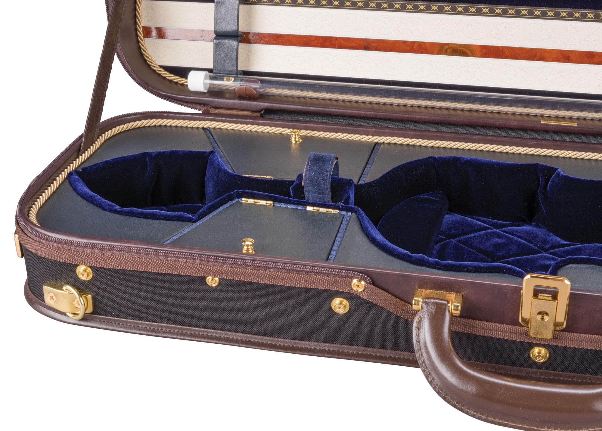 Musafia Master Series Aureum Violin Case Black Exterior Blue Interior - Image 6