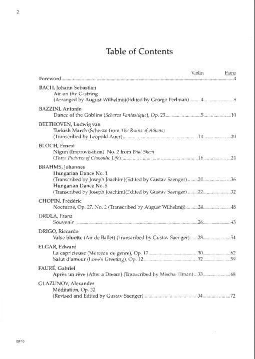 Masterpieces for Violin: 30 World-Renowned Works - Violin and Piano - Carl Fischer Edition - Image 2