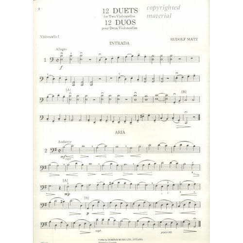 Matz, Rudolf - 12 Duets for Two Violoncellos - Two Cellos - Dominis Music Edition - Image 2