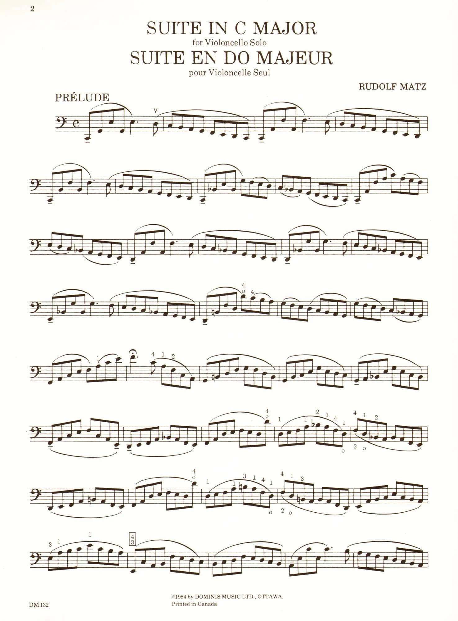 Matz, Rudolf - Suite in C Major - Cello solo - Dominis Music Edition - Image 2