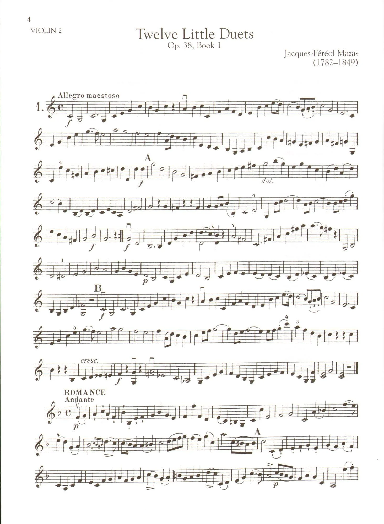 Mazas, Jacques - 12 Little Duets for 2 Violins, Op. 38 - Books 1 and 2 - Schirmer Edition - Image 4