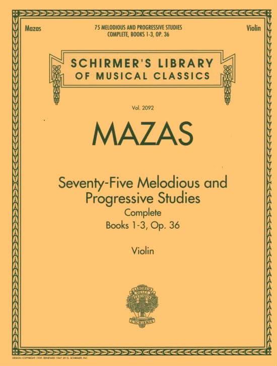 Mazas, JF - 75 Melodious and Progressive Etudes, Op 36 (Complete) - Violin - edited by Hermann - Schirmer