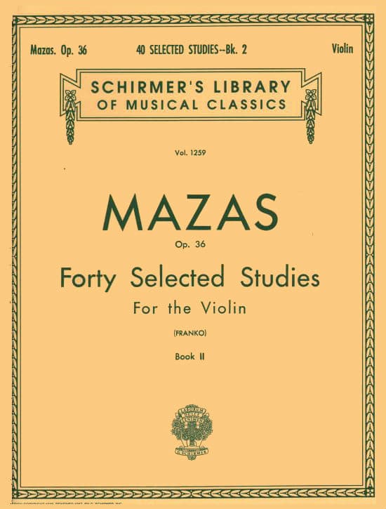 Mazas, JF - 40 Selected Studies, Op 36 Book 2 - Violin - edited by Franko - Schirmer