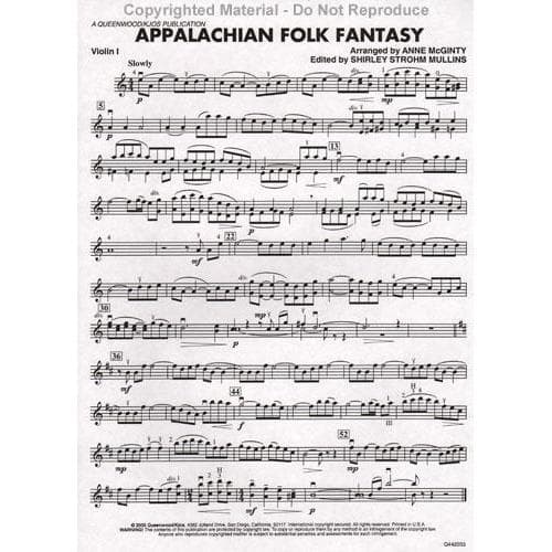 McGinty, Anne - Appalachian Folk Fantasy - String Orchestra - Score and Parts - edited by Shirley Strohm Mullins - Queenwood Publishing (Kjos) - Image 3
