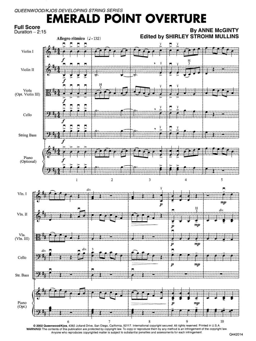 McGinty-Emerald Point Overture, String Orchestra - Image 2