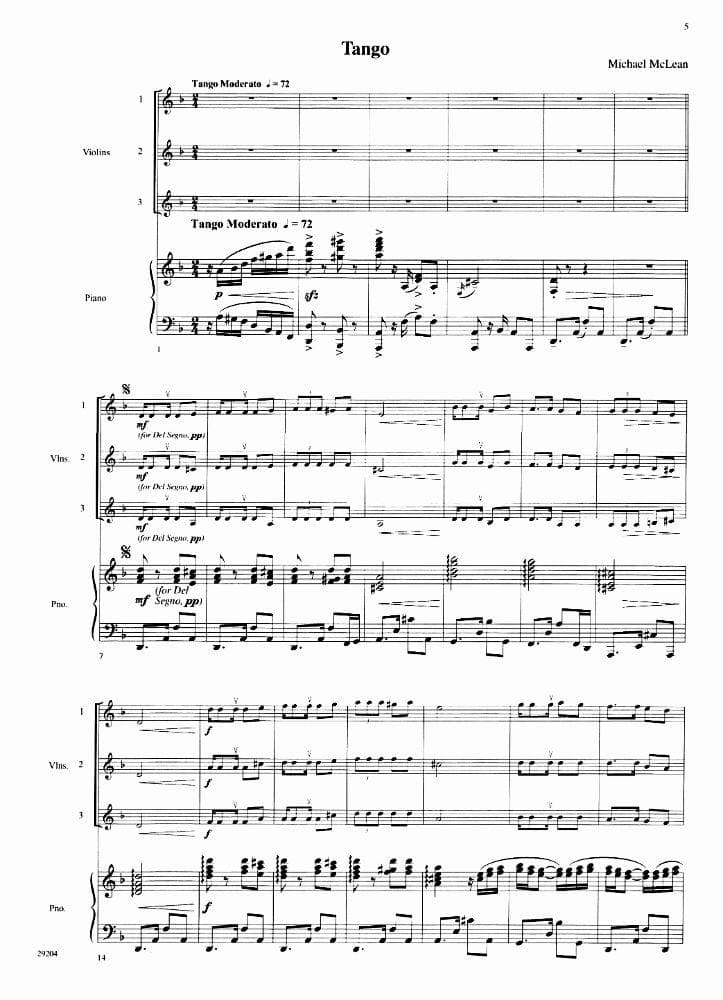 McLean, Michael - Care to Tango? Book 1 - for Two or Three Violins and Piano - Book/CD - Alfred - Image 3