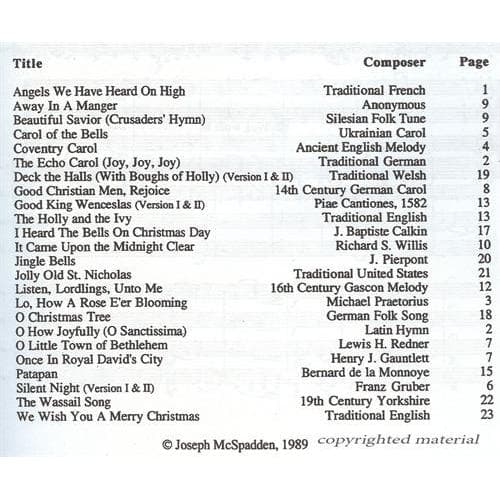 Joy, Joy, Joy: 24 Christmas Carols - Four Violins - arranged by Joseph McSpadden - Mariposa Music Inc - Image 2