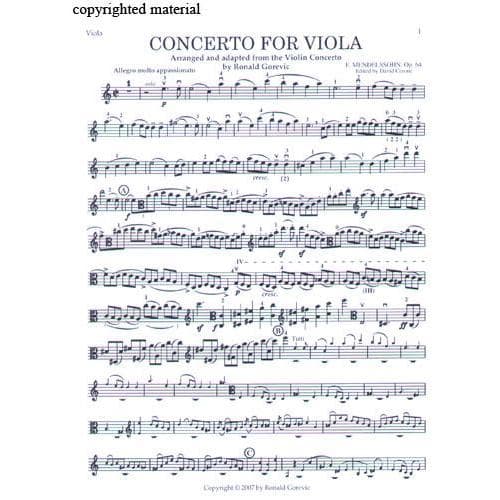 Mendelssohn, Felix - Concerto in a minor - Viola and Piano - edited by Ronald Gorevic and David Cerone - Shar Music Edition - Image 2