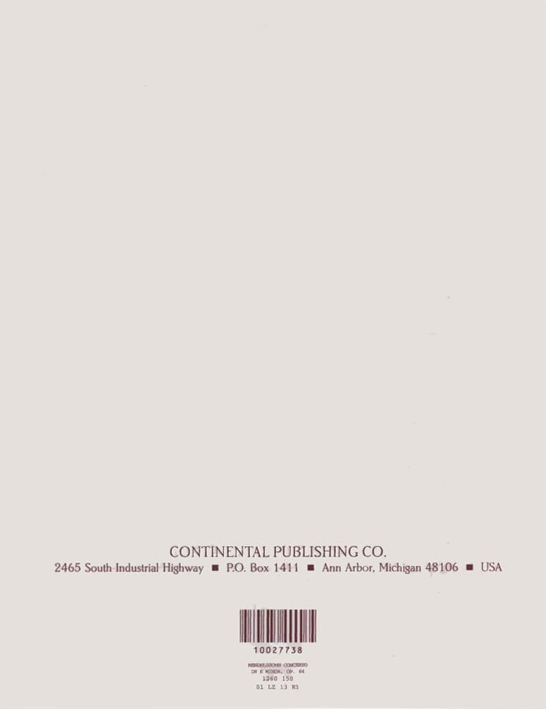 Mendelssohn, Felix - Concerto in E Minor, Op 64 - Violin and Piano - edited by David Cerone - Continental Edition - Image 3