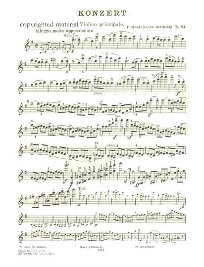 Mendelssohn, Felix - Concerto in E minor, Op 64 - Violin and Piano - edited by Carl Flesch - Edition Peters - Image 2