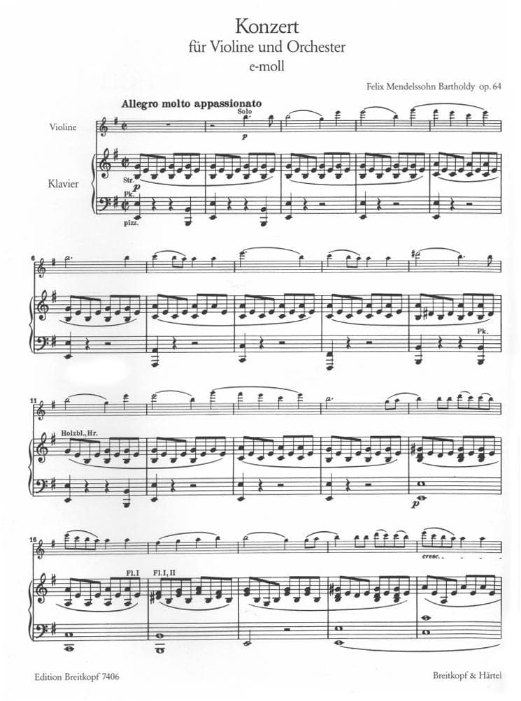 Mendelssohn, Felix - Concerto in E minor, Op 64 - Violin and Piano - edited by Brigit Mueller - Breitkopf and Härtel Edition - Image 2