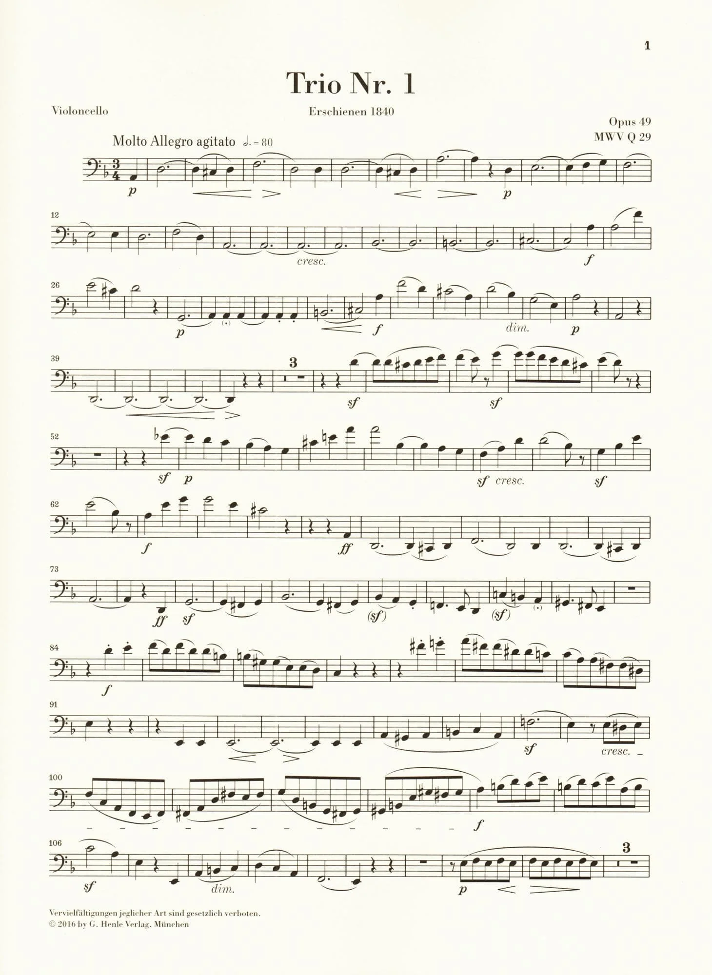 Mendelssohn, Felix - Piano Trios, Op 49 and 66 - Violin, Cello, and Piano - G Henle Verlag URTEXT - Image 6