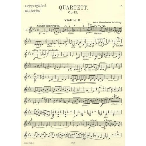 Mendelssohn, Felix - Seven Quartets, Op 12, 13, 80, 81 - Two Violins, Viola, and Cello - Edition Peters - Image 3