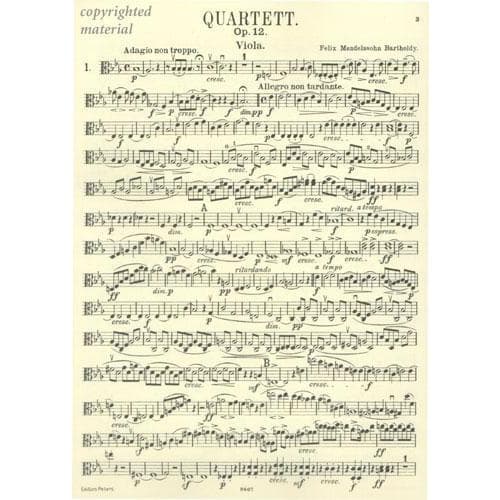 Mendelssohn, Felix - Seven Quartets, Op 12, 13, 80, 81 - Two Violins, Viola, and Cello - Edition Peters - Image 4