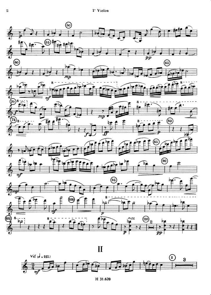 Milhaud, Darius - Quintet No 2, Op 316 - Two Violins, Viola, Cello, and Bass - Score and Parts - Editions Heugel & Cie - Image 3