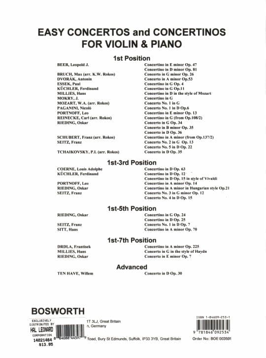 Millies, Hans - Concertino in D Major for Violin and Piano in the Style of Mozart - Bosworth - Image 3
