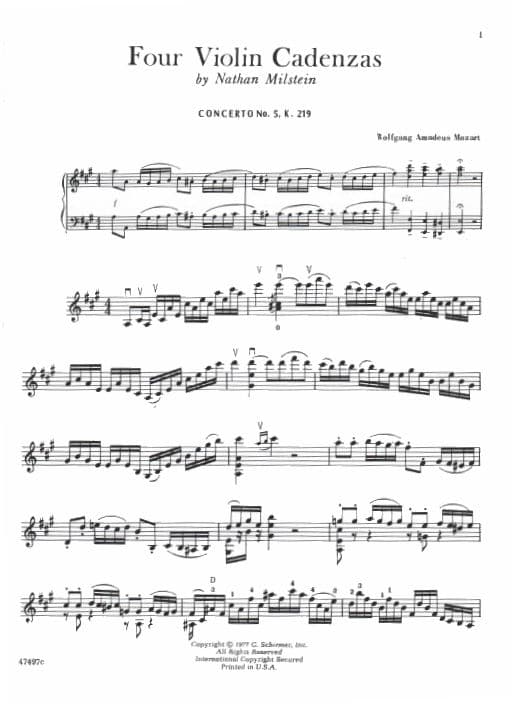 Milstein, Nathan - Nathan Milstein: Four Violin Cadenzas - Violin - Boosey and Hawkes
