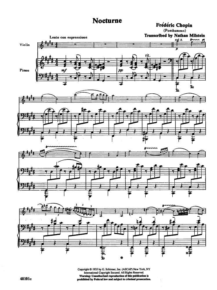 Milstein, Nathan - Three Transcriptions - Violin and Piano - Great Performer's Edition (G Schirmer/Hal Leonard) - Image 2