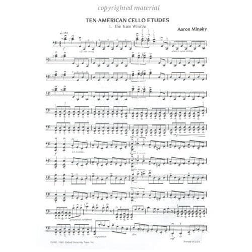 Minsky, Aaron - Ten American Cello Etudes - Cello solo - Oxford University Press - Image 3