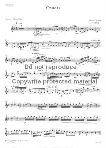 Monti, Vittorio - Czardas - Violin and Piano - edited by Vilmos Tatrai - Editio Musica Budapest - Image 3