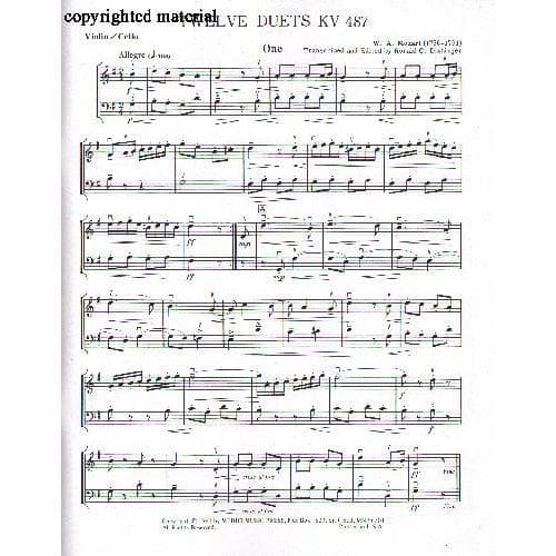 Mozart, WA - 12 Duets, K 487 - Violin and Cello - arranged by Ronald C Dishinger - Medici Music Press - Image 2