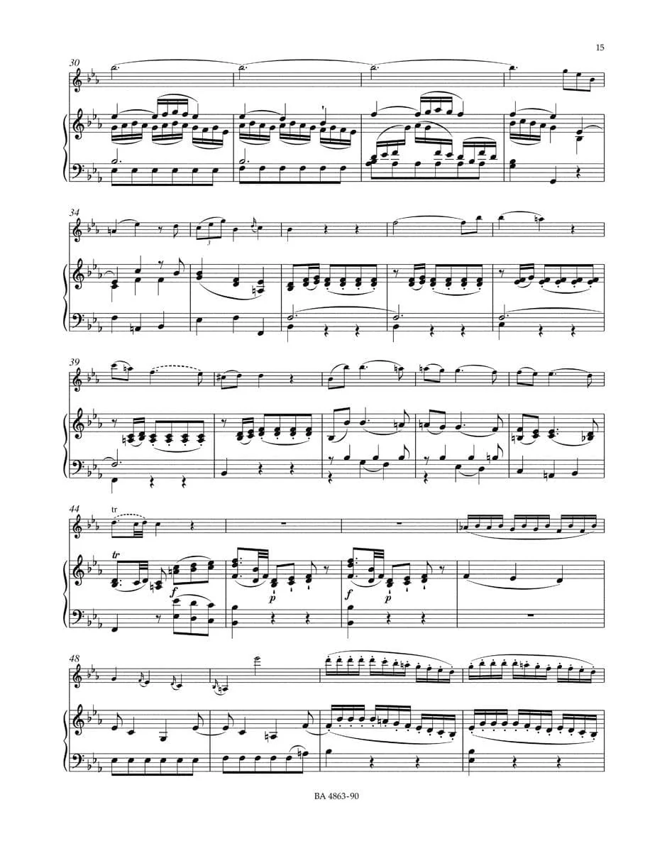 Mozart, WA - Concerto No 1 in B-flat Major, K 207 - Violin and Piano - edited by Christoph Hellmut Mahling - Bärenreiter Verlag URTEXT - Image 3
