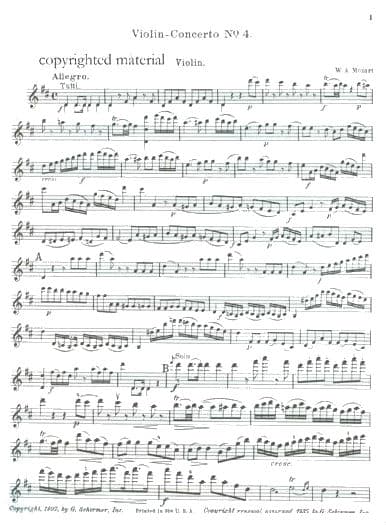 Mozart, WA - Concerto No 4 in D Major, K 218 - Violin and Piano - edited by Eduard Herrmann - G Schirmer Edition - Image 2