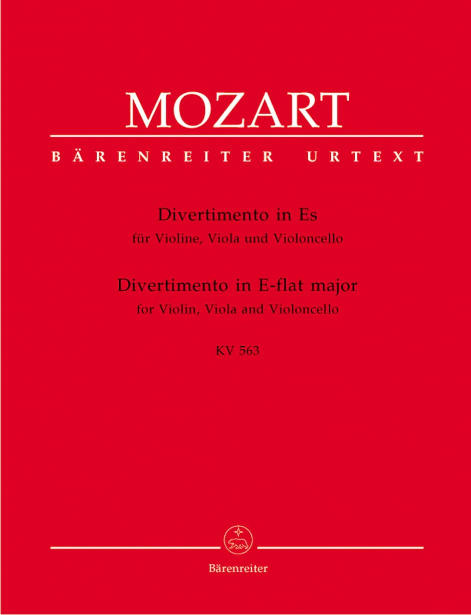 Mozart, WA - Divertimento in E-flat Major, K 563 - Violin, Viola, and Cello - edited by Dietrich Berke - Bärenreiter Verlag URTEXT