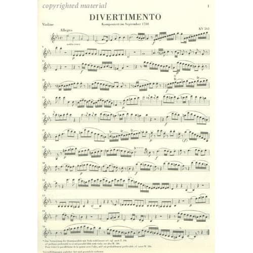 Mozart, WA - Divertimento in E-flat Major, K 563 - Violin, Viola, and Cello - edited by Wolf-Dieter Seiffert - G Henle Verlag URTEXT - Image 2