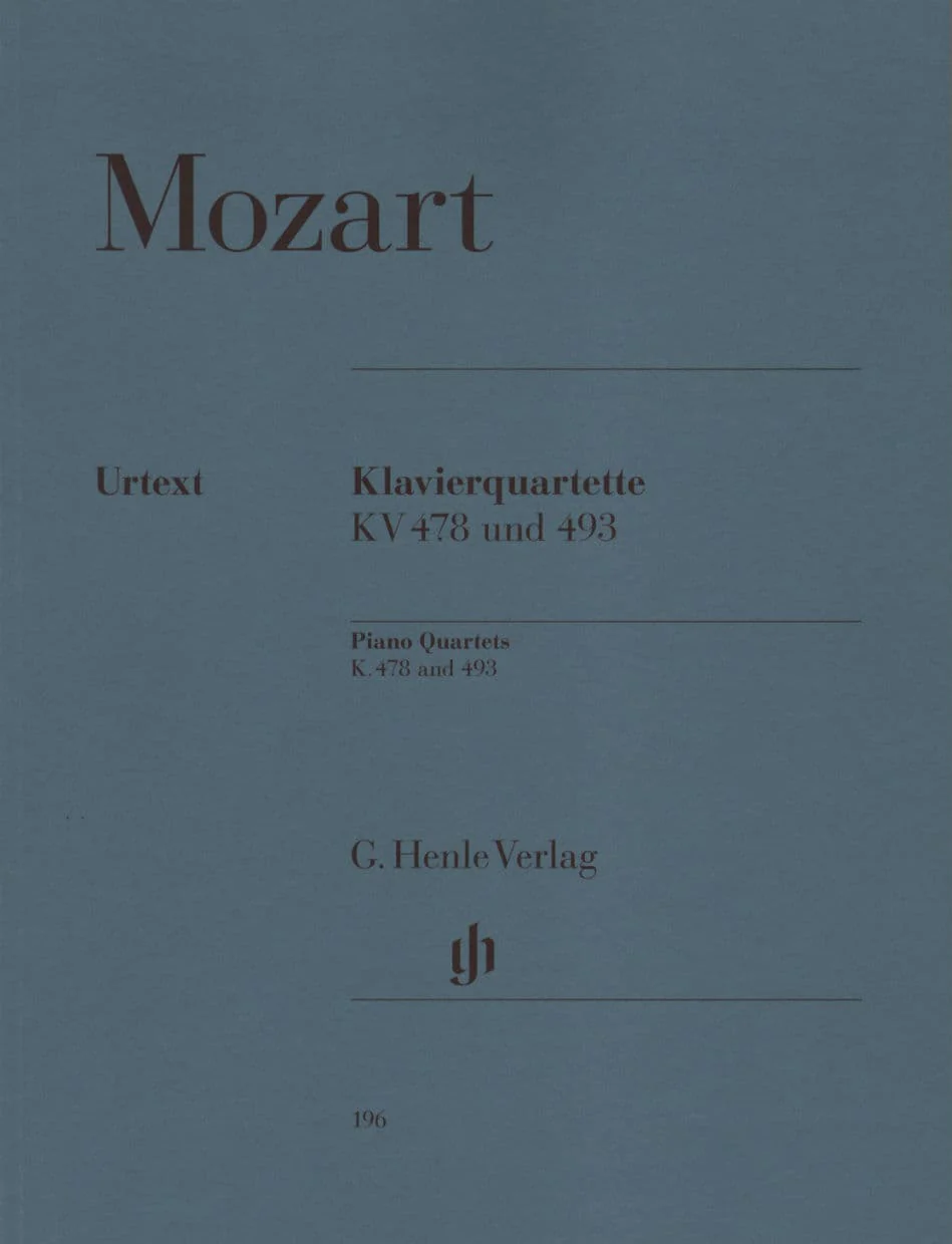 Mozart, WA - Piano Quartets, K 478 and 493 - Violin, Viola, Cello, and Piano - edited by Ernst Herttrich - G Henle Verlag URTEXT