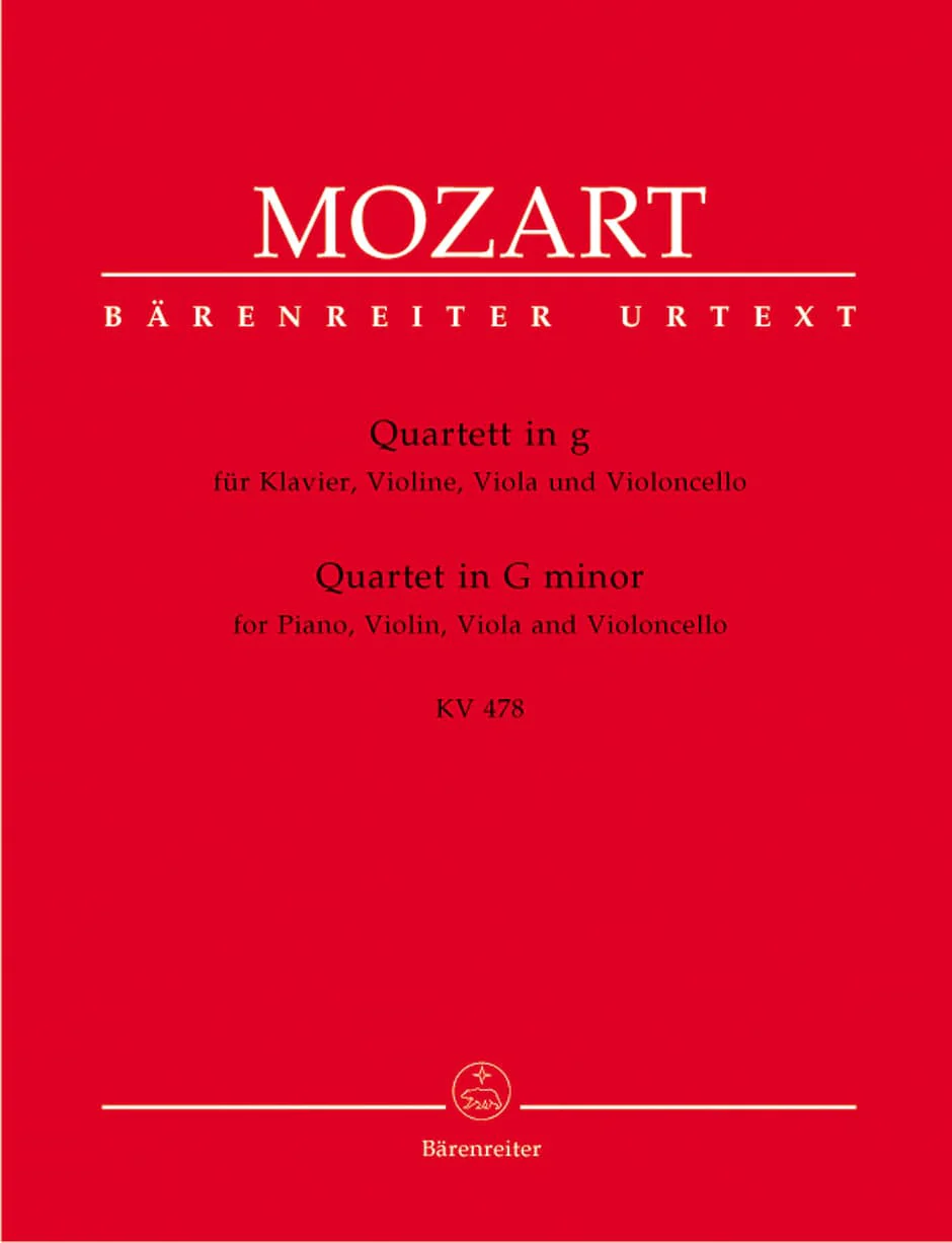 Mozart, WA - Piano Quartet in g minor, K 478 - Violin, Viola, Cello, and Piano - edited by Hellmut Federhofer - BĂ€renreiter Verlag URTEXT