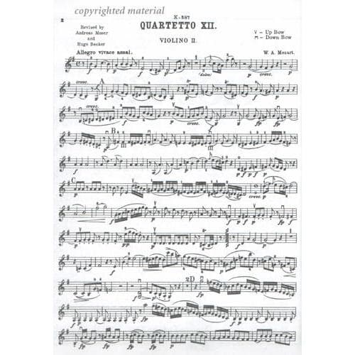 Mozart, WA - Quartets, Volume 1: Ten Famous Quartets - Two Violins, Viola, and Cello - edited by Andreas Moser and Hugo Becker - Kalmus Edition - Image 3