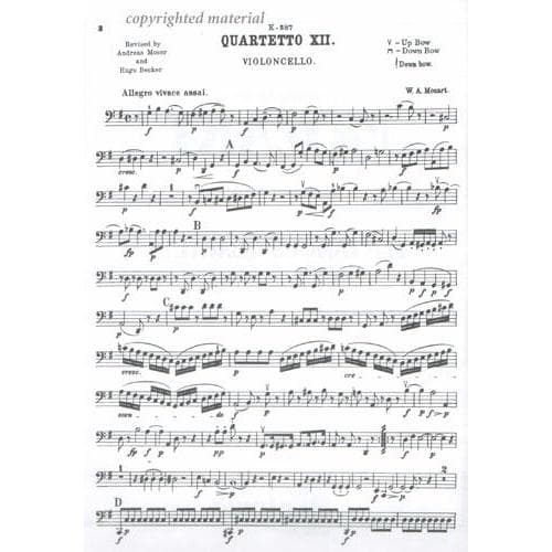 Mozart, WA - Quartets, Volume 1: Ten Famous Quartets - Two Violins, Viola, and Cello - edited by Andreas Moser and Hugo Becker - Kalmus Edition - Image 5
