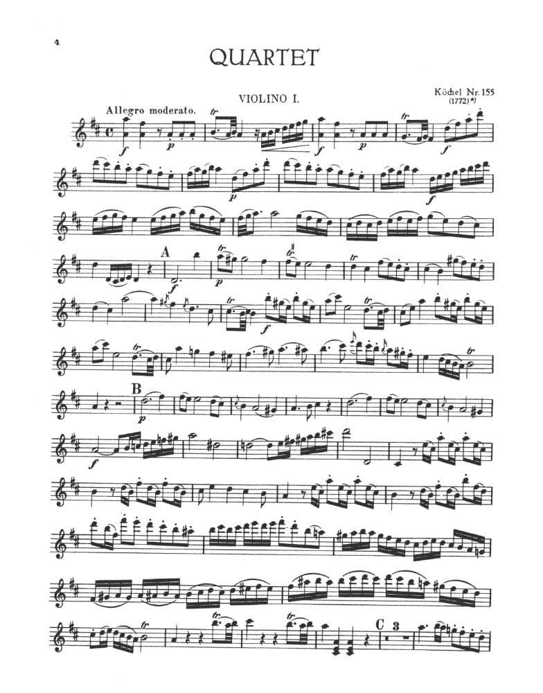 Mozart, WA - Quartets, Volume 2: Sixteen Easy Quartets - Two Violins, Viola, and Cello - Kalmus Edition - Image 2