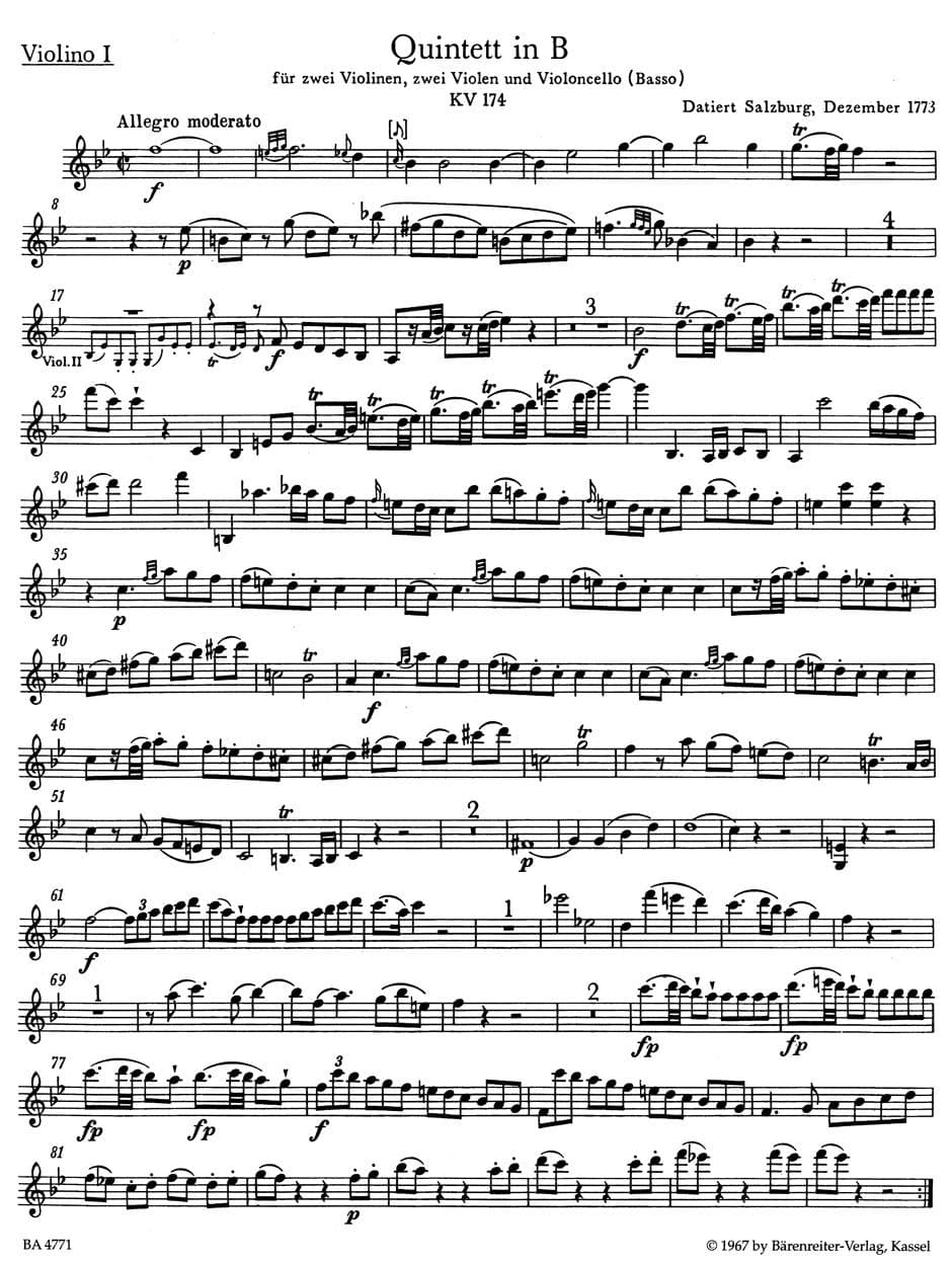 Mozart, WA - The Complete String Quintets - Two Violins, Two Violas, and Cello - edited by Ernst Hess and Ernst Fritz Schmid - Bärenreiter Verlag URTEXT - Image 2