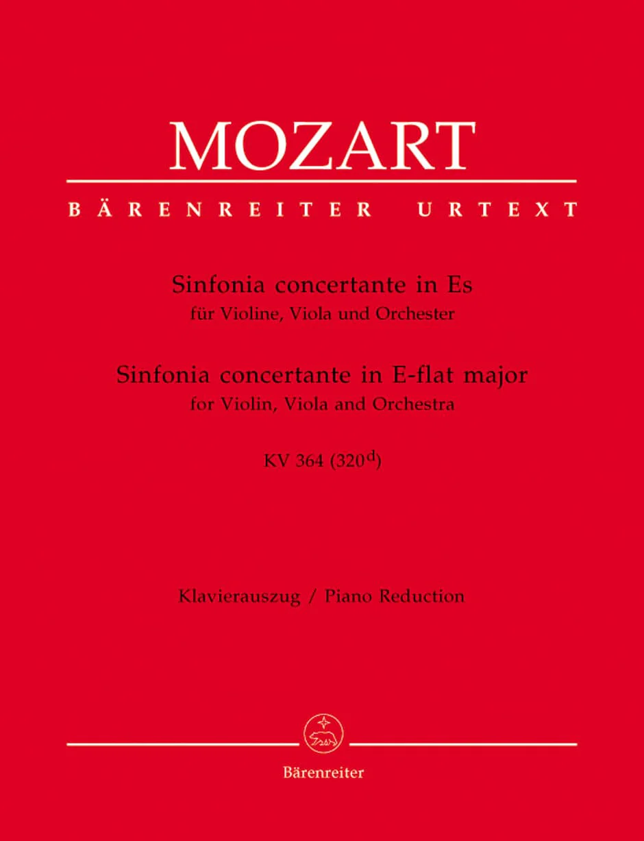 Mozart, WA - Sinfonia Concertante in E-flat Major, K 364 - Violin and Viola with Piano - edited by Christoph Hellmut Mahling - Bärenreiter Verlag URTEXT