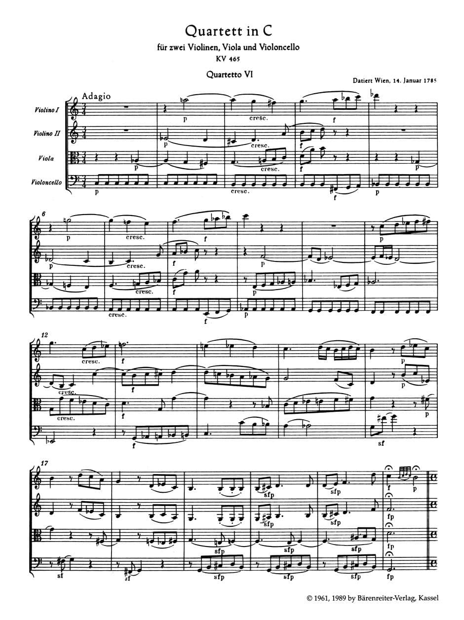 Mozart - Ten Celebrated String Quartets - Barenreiter URTEXT - Study Score Only - Image 3