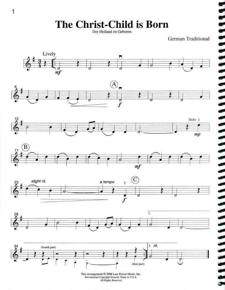 Intermediate Music for Four: Christmas - Part 2 (Violin/Oboe/Flute) - arranged by Daniel Kelley - Last Resort Music - Image 3